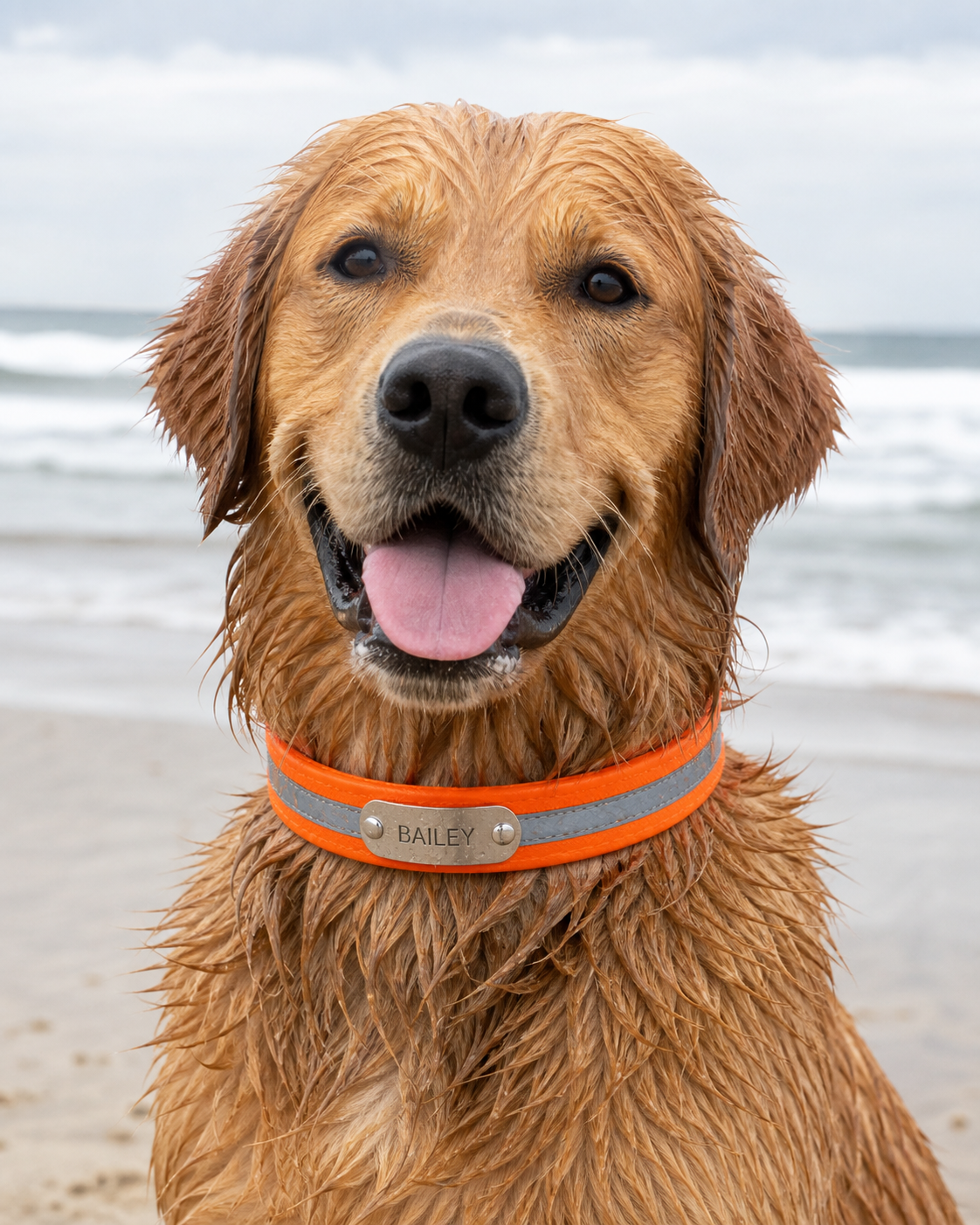 OPTCLA personalized waterproof dog collar near water